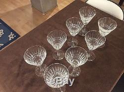 8 Vintage Authentic Waterford Crystal Glenmore Pattern Water / Wine Glass 7