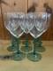 8 Vintage Crystal D'arques Angelique Twist Stem Aqua 8 Wine Glasses Free Ship
