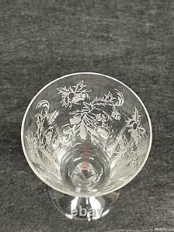 (8) Vintage Fostoria Heather Clear Etched 5 Stemmed Wine Glasses SEE PICTURES