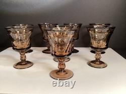 8 Vintage Fostoria Jamestown Brown/Smokey Wine Glasses 4 3/8 READ