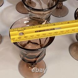 8 Vintage Fostoria Jamestown Brown/Smokey Wine Glasses 4 3/8 READ