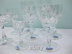 8 Vintage Gorham HEARTHGLOW Cut Crystal Water Wine Champagne Cordial Glasses