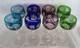 8 Vintage Kusak colored Crystal Wine Glass Barware Berlin style. Free Shipping