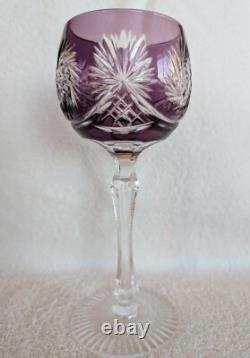 8 Vintage Kusak colored Crystal Wine Glass Barware Berlin style. Free Shipping
