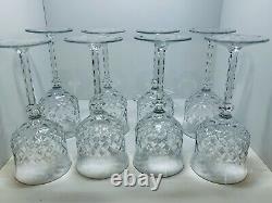 8 Vintage Libbey Rock Sharpe Crystal Water/Wine Goblets (Rare Pattern 1007-4)