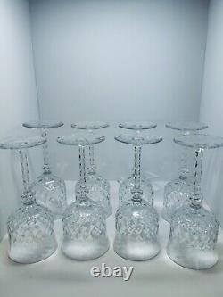 8 Vintage Libbey Rock Sharpe Crystal Water/Wine Goblets (Rare Pattern 1007-4)