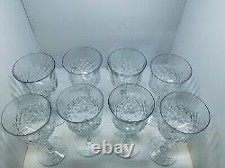 8 Vintage Libbey Rock Sharpe Crystal Water/Wine Goblets (Rare Pattern 1007-4)