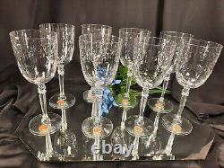 8 Vintage MCM Fostoria CHRISTIANA Crystal Wine / Water Glasses UNUSED