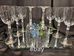 8 Vintage MCM Fostoria CHRISTIANA Crystal Wine / Water Glasses UNUSED