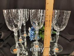 8 Vintage MCM Fostoria CHRISTIANA Crystal Wine / Water Glasses UNUSED