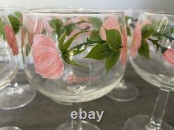 8 Vintage Marked Franciscan Desert Rose Stemmed Wine Glass Goblets 6
