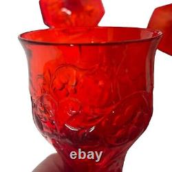 8 Vintage McKee Depression Glass Rock Crystal Ruby Red Small Wine Glasses 1929