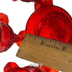 8 Vintage McKee Depression Glass Rock Crystal Ruby Red Small Wine Glasses 1929