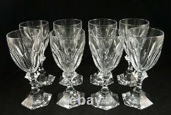 8 Vintage St. Louis Cut Crystal Stem White Wine Goblets, Chambord Pattern, 6 t