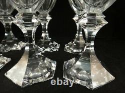 8 Vintage St. Louis Cut Crystal Stem White Wine Goblets, Chambord Pattern, 6 t