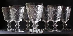 8 Vintage Tiffin #17395 Canterbury Crystal Water/ Wine Goblets 6t
