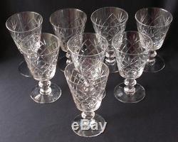 8 Vintage Tiffin #17395 Canterbury Crystal Water/ Wine Goblets 6t