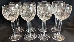 8 Vintage Waterford Crystal Lismore 7 1/2 Wine Hock Glasses Made in Ireland