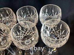 8 Vintage Waterford Crystal Lismore 7 1/2 Wine Hock Glasses Made in Ireland