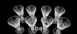 8 Vintage Waterford Crystal Rosslare 5 1/2 White Wine Glasses Mint