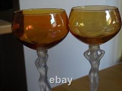 8 Vintages White Wine Glasses Bayel Bachante Nude Multi Colors Glass
