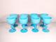 8 Vtg. PV France Portieux Vallerystall Blue Opaline Cordial Glass Goblets 4.5