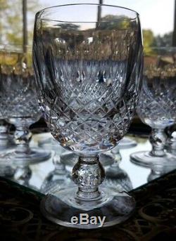(8) WATERFORD CRYSTAL Colleen Pattern WHITE Wine Glasses 4 3/4 Vintage SIGNED