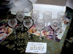 8 brand new VINTAGE Mikasa CHATEAU Wine Cut Crystal Stem 7 1/8 withOEM giftbox