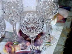 8 brand new VINTAGE Mikasa CHATEAU Wine Cut Crystal Stem 7 1/8 withOEM giftbox