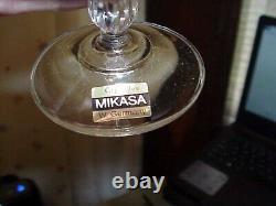 8 brand new VINTAGE Mikasa CHATEAU Wine Cut Crystal Stem 7 1/8 withOEM giftbox