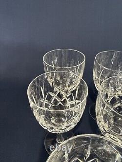 8 vintage Stuart Crystal clear water or red wine goblets REGENT England