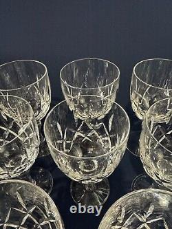 8 vintage Stuart Crystal clear water or red wine goblets REGENT England