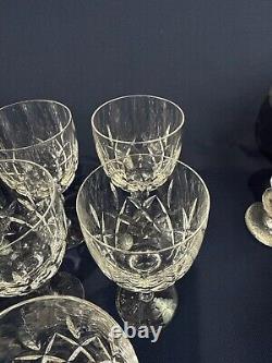 8 vintage Stuart Crystal clear water or red wine goblets REGENT England