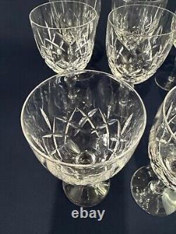 8 vintage Stuart Crystal clear water or red wine goblets REGENT England