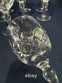8 vintage Stuart Crystal clear water or red wine goblets REGENT England