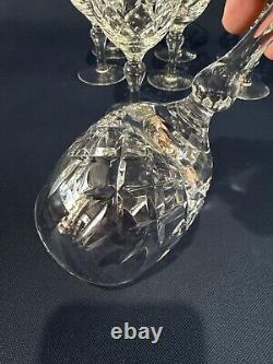 8 vintage Stuart Crystal clear water or red wine goblets REGENT England