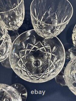8 vintage Stuart Crystal clear water or red wine goblets REGENT England