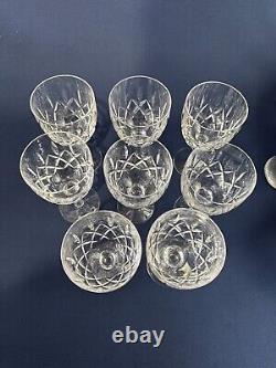 8 vintage Stuart Crystal clear water or red wine goblets REGENT England