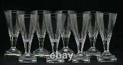 8x antique 18th C Empire crystal Wine or Port Glass, ca. 1780, square base