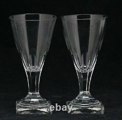 8x antique 18th C Empire crystal Wine or Port Glass, ca. 1780, square base