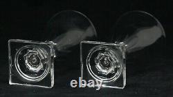 8x antique 18th C Empire crystal Wine or Port Glass, ca. 1780, square base