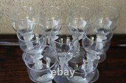 9 VINTAGE FROSTED NUDE LADY STEM WINE GLASSES Art Deco Bayel STYLE