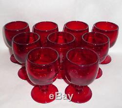 9 Vintage Hoffman House / Imperial Glass Ruby Red 4.5 Wine Juice Small Goblets