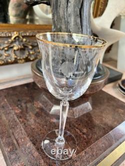 9 Vintage Lenox Shell Water Wine Cocktails Crystal Glasses Gold Trim 8