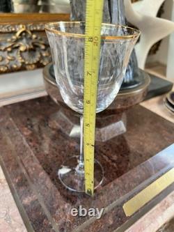 9 Vintage Lenox Shell Water Wine Cocktails Crystal Glasses Gold Trim 8