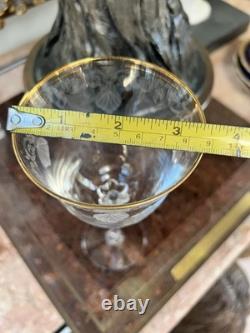 9 Vintage Lenox Shell Water Wine Cocktails Crystal Glasses Gold Trim 8