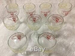 9 Vintage Lonz Winery Glasses Middle Bass Island Lake Erie IN VINO VERITAS