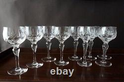 9 Vintage Stuart Crystal Carlingford Cut Hock Wine Glasses, Signed