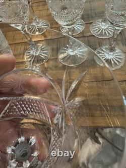 ABP Libbey Harvard Pattern Goblet/Wine Stems American Brilliant x 8 About 9