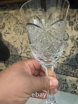 ABP Libbey Harvard Pattern Goblet/Wine Stems American Brilliant x 8 About 9